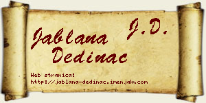 Jablana Dedinac vizit kartica